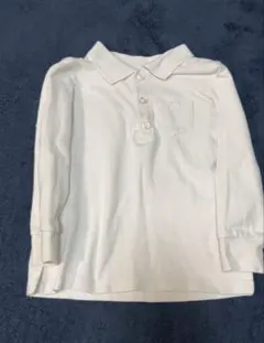 ホワイト長袖ポロシャツ