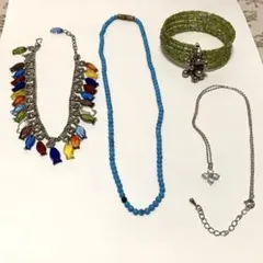 ターコイズ ネックレス 魚マルチカラー　アンクレット　ジルコニア　まとめ売り