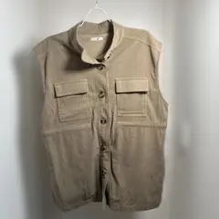 Lutique コーデュロイ ベスト ベージュ M