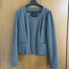 【LOUNIE 】美品ノーカラージャケット 38 グレー