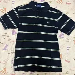 FRED PERRY ポロシャツ ボーダー ネイビー S