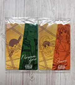 ワンピース　ウエハース　クリアステッカー　film gold ゾロ　ナミ