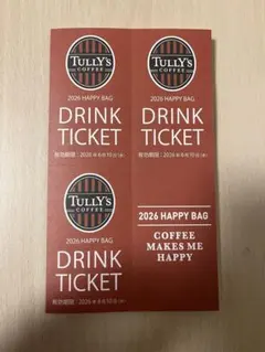 TULLY'S COFFEE ドリンクチケット 3枚セットのサムネイル