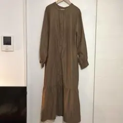 しまむら シャツワンピース ブラウン L