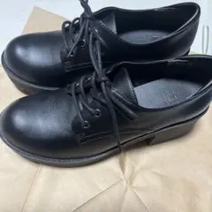 ブラック レースアップブーツ 中ヒール