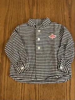 DANTON kids Sサイズ　ギンガムチェック長袖シャツ サイドポケット