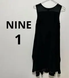 NINE ナイン　ブラック ワンピース ノースリーブ　シースルーのサムネイル
