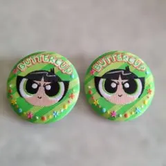 パワーパフガールズ　刺繍缶バッジ　バターカップ２個