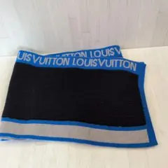 LOUIS VUITTON ロゴマフラー ネイビー✕グレー✕ブルー