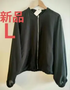 新品 GU ジーユー シアーブルゾン ブラック Lサイズのサムネイル