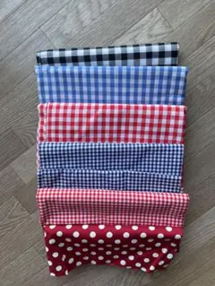 チェック柄と水玉模様の生地セット