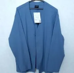 wmb ふんわりワッフルカーディガン ワークマン　 LL サックスブルー