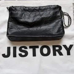 jistoryブラックレザーショルダーバッグ