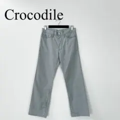 Crocodile クロコダイル コットンパンツ グレー M 綿混 ストレッチ
