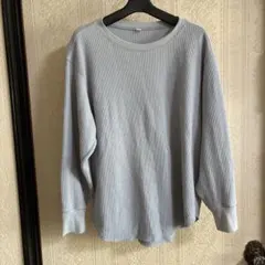 UNIQLO グレー 長袖ワッフルTシャツ XL