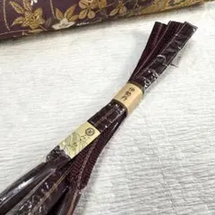 上質な帯締め 未使用 似紫に金糸1本線 笹浪組正絹帯締め 伊勢丹扱い