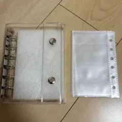 A7 透明　クリア　シール帳　手帳カバー　バインダー　リフィル　64qi