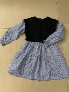 GU ネイビー・青ストライプ ワンピース　130cm