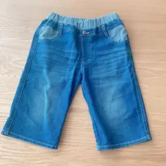 デニム　半ズボン　ハーフパンツ　ウエストゴム　子供服　キッズ　150 シンプル
