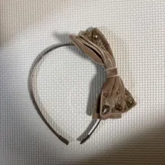 カシラ　リボン カチューシャ　ビジュー CA4LA ベージュ