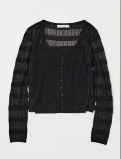 美品　MOUSSY SHEER BORDER カーディガンのサムネイル