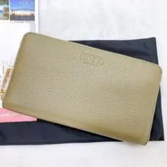 ✨未使用✨ ココセリュックスゴールド 長財布 ラウンドファスナー ロゴ レザー★
