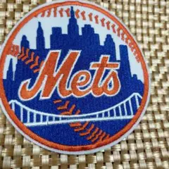 LR青橙ニューヨークメッツMets野球ベースボールワッペン☆MLBメジャーリーグ
