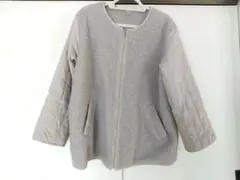 cocaグレー 切り替えボアジャケットキルティングアウター