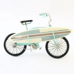 訳あり サーフボード ビーチクルーザー自転車 ミニチュア ノスタルジック 置き物