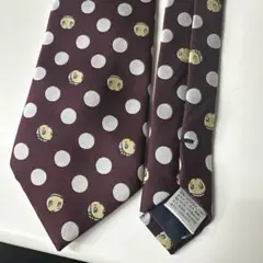 ふなっしー ネクタイ ボルドー ドット柄