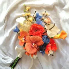 特別価格！No.2884クラッチブーケアーティフィシャルフラワーテラコッタ胡蝶蘭