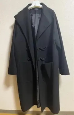 ブラック ダッフルコート ロング丈