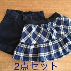 ☆ユニクロ2点☆チェックスカート・ショートパンツ 110cm