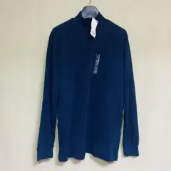 新品　UNIQLO ユニクロ　ソフトタッチ　ハイネックT ネイビー　Lサイズ