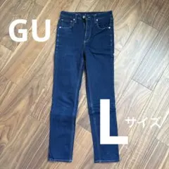 GU ハイウェスト　アンクルデニム　ネイビー　Lサイズ