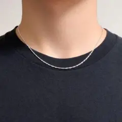 スクリューチェーン ネックレス シルバー925 メッキ 45cm 2mm ねじれ