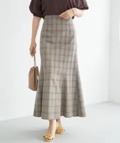 earth music&ecology チェックマーメイドスカート
