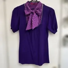 ANNA SUI DOLLY GIRL 半袖　ニット　セーター アナ・スイ　紫のサムネイル