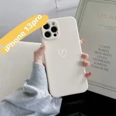 【全カラー在庫あり♪】韓国　 iPhone13pro  ハート オフホワイト