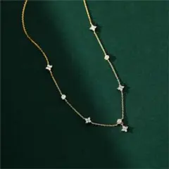 326N【高級感】スター ネックレス S925 K18コート ゴールド 上品人気