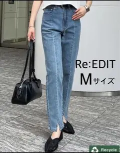 Re:EDIT☆センタースリットリサイクルデニムパンツ　Mサイズ