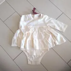 petit main フリル付きロンパース 70 アイボリー