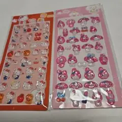 ハローキティ・マイメロディ ボンボンドロップシール☆２枚セット　71