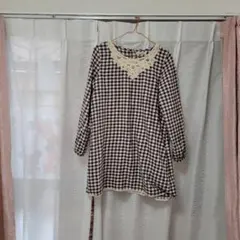 チェック柄長袖チュニックのサムネイル