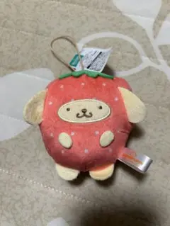 サンリオキャラクターズ　フルーツきぐるみマスコット　いちご　ポムポムプリン