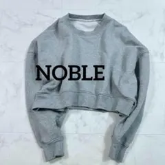 美品　NOBLE ノーブル ボリュームスリーブショートプルオーバー グレー
