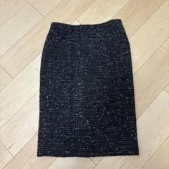 ✳︎早い者勝ちSALE黒系ツイードタイトスカートLL