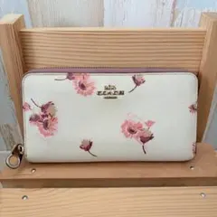 COACH コーチ 白地 花柄 フローラル 長財布 レディース