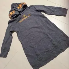 DENIM DUNGAREE グレーパーカーワンピ キッズ120サイズ