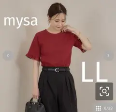 しまむら♡田中里奈　袖口レーステレコプルオーバー　濃赤　LL